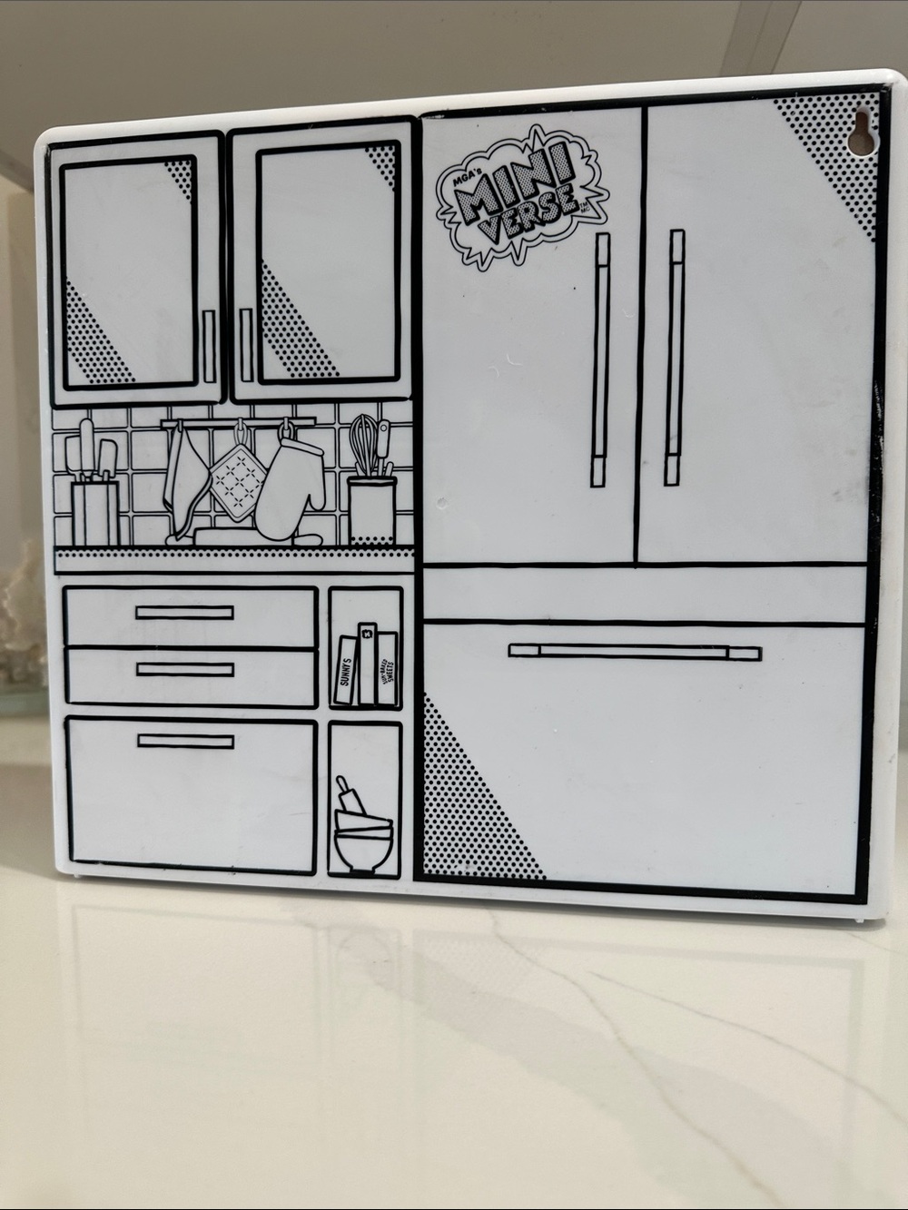 Mini Verse  Play Kitchen / panty. Carrying case white with removable shelves.